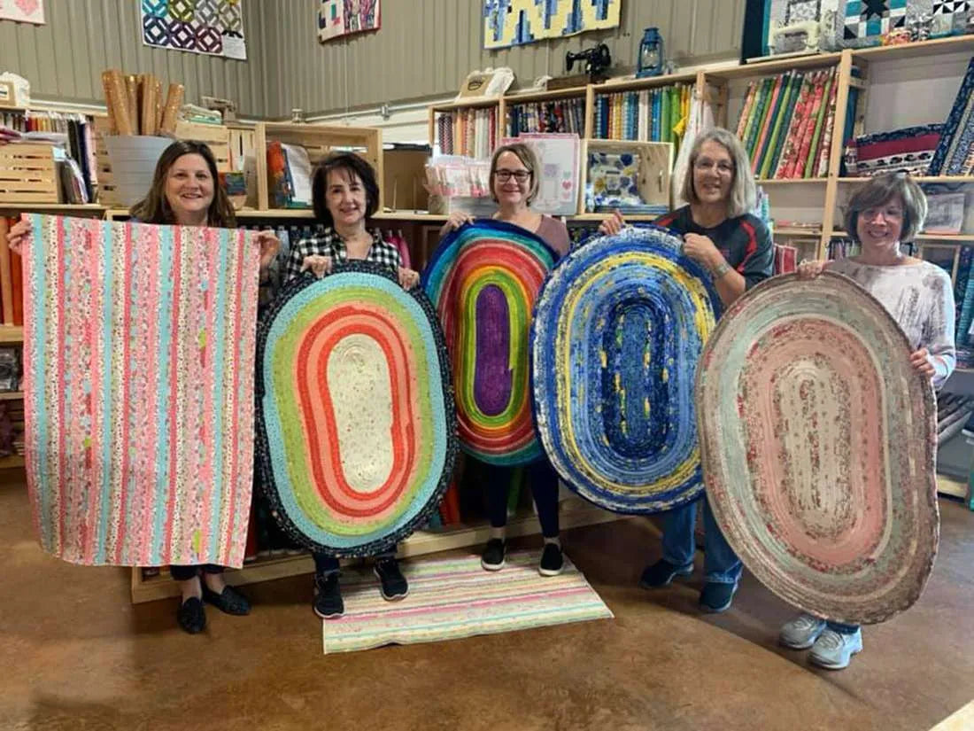 Jelly Roll Rug Class Beginner Sewing Classes near Houston and Corpus Christi, TX - Two ...