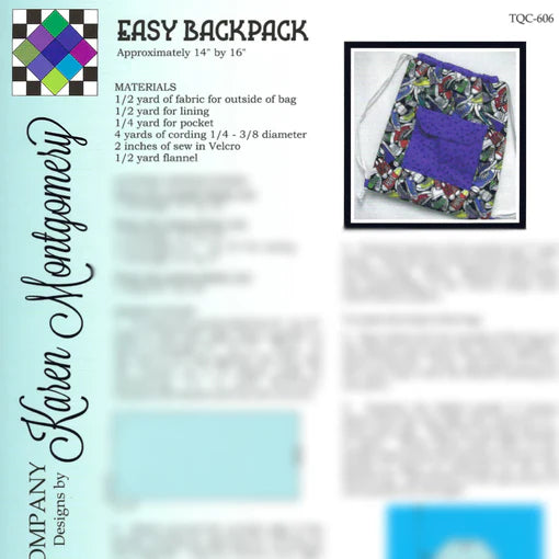 Easy Backpack Pattern – Two Chicks Quilting